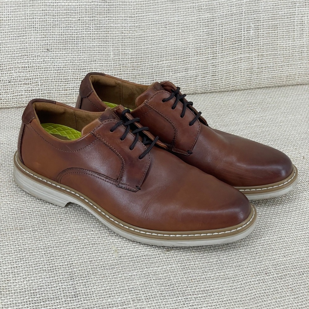 Florsheim Comfortech Mens Tan Leather Plain Toe Oxford Shoes 13369-229 Size 8.5M